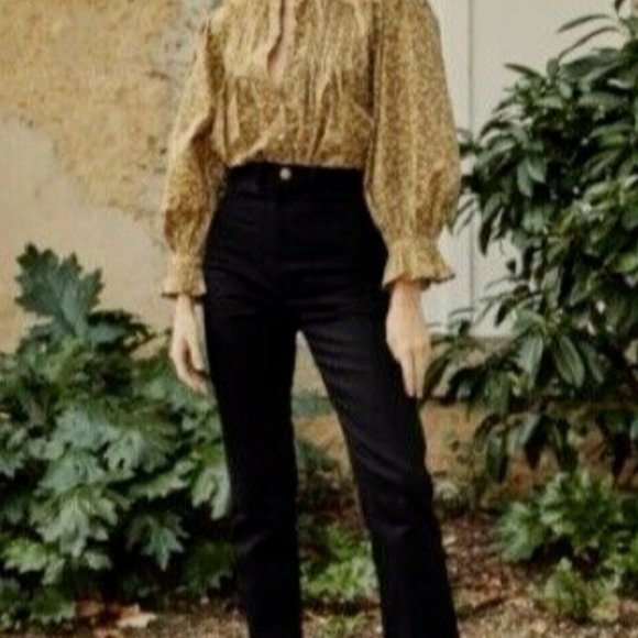 DOEN Lena Jeans ~ Black Wash High Rise Straight Leg - Picture 1 of 6